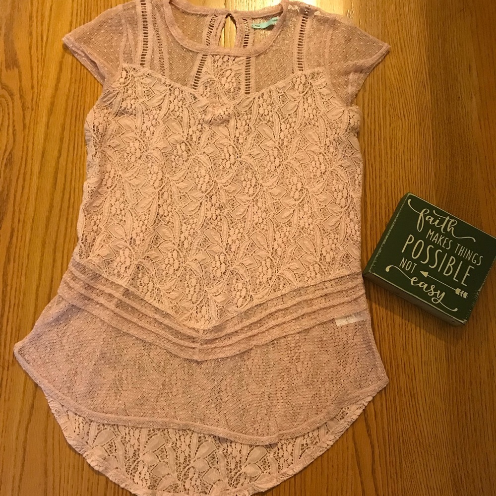 Pink lace top